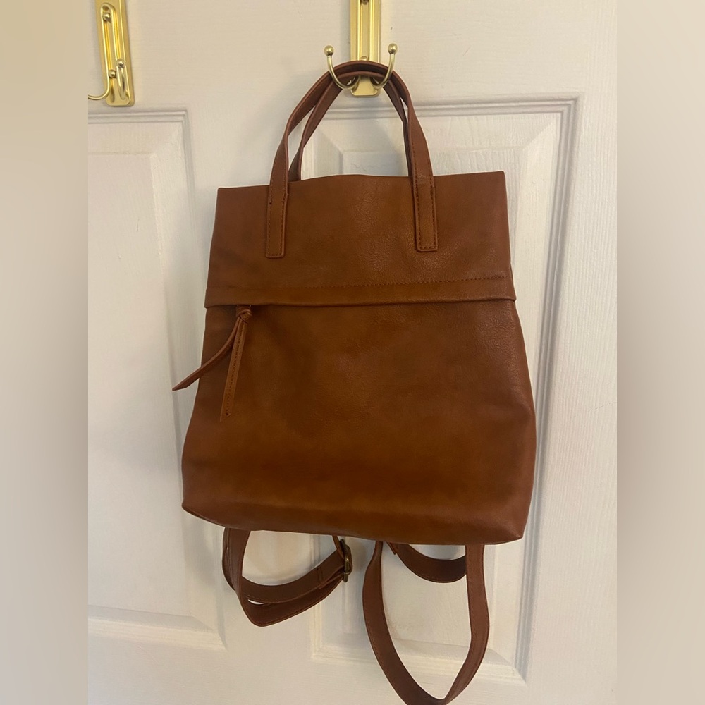Brown Leather-like Backpack